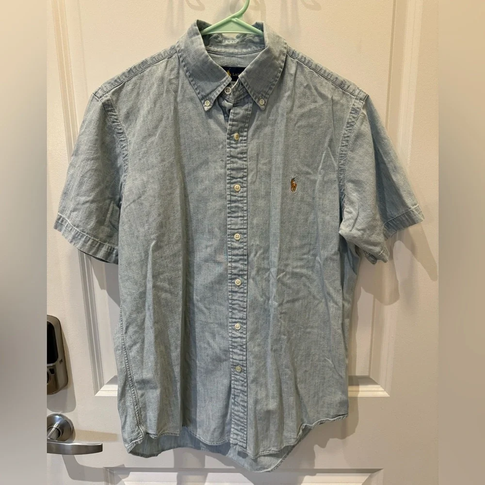 Ralph Lauren chambray denim color shirt - Size Medium - Picture 2 of 8